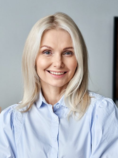 Middle aged woman smiling