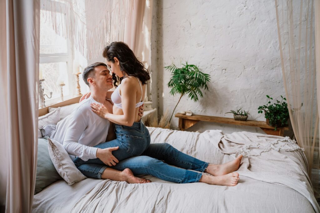 young couple spending time in their countryside house